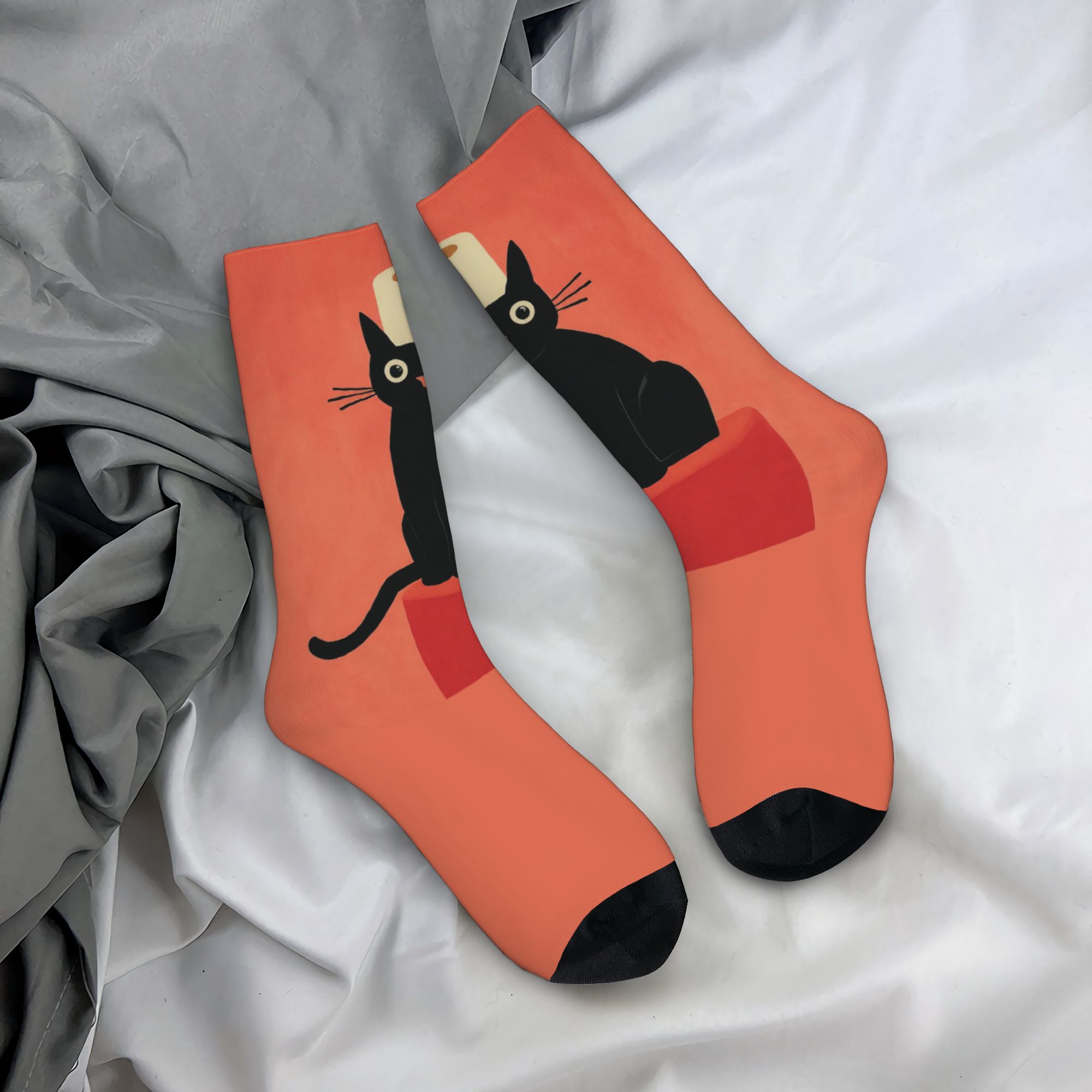 Custom Black Cat with Toilet P - огляд і ціна Dress Sock Men