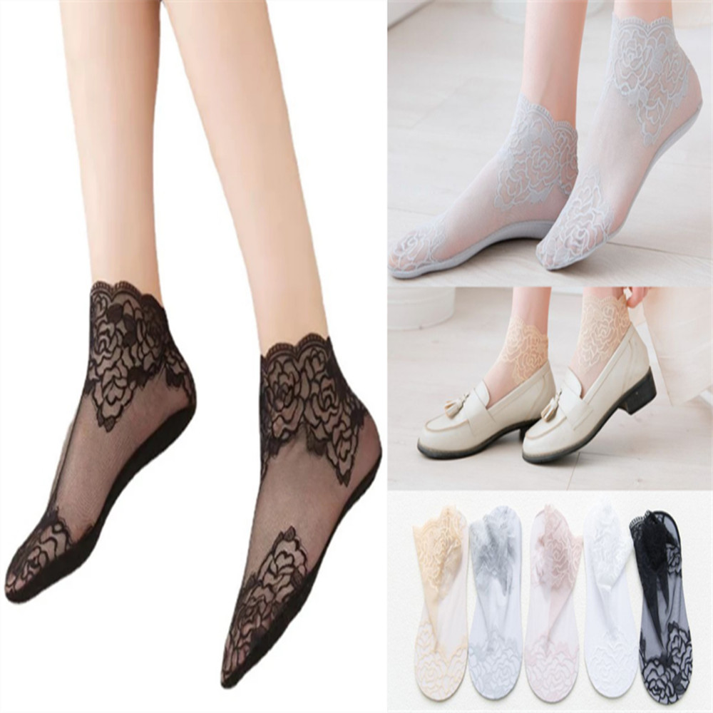 woman Lace rose thin socks Loa - огляд і ціна Invisibility Sock Loafer