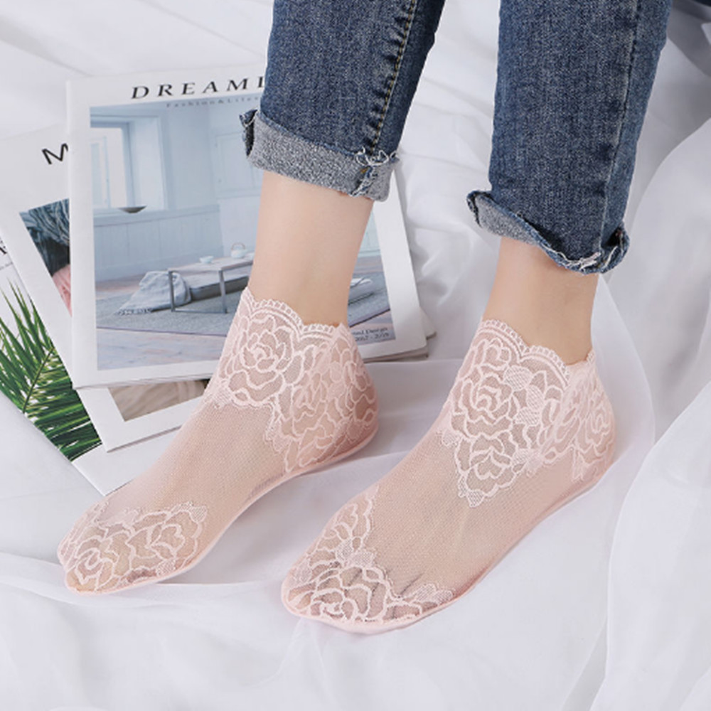 woman Lace rose thin socks Loa - огляд і ціна Invisibility Sock Loafer