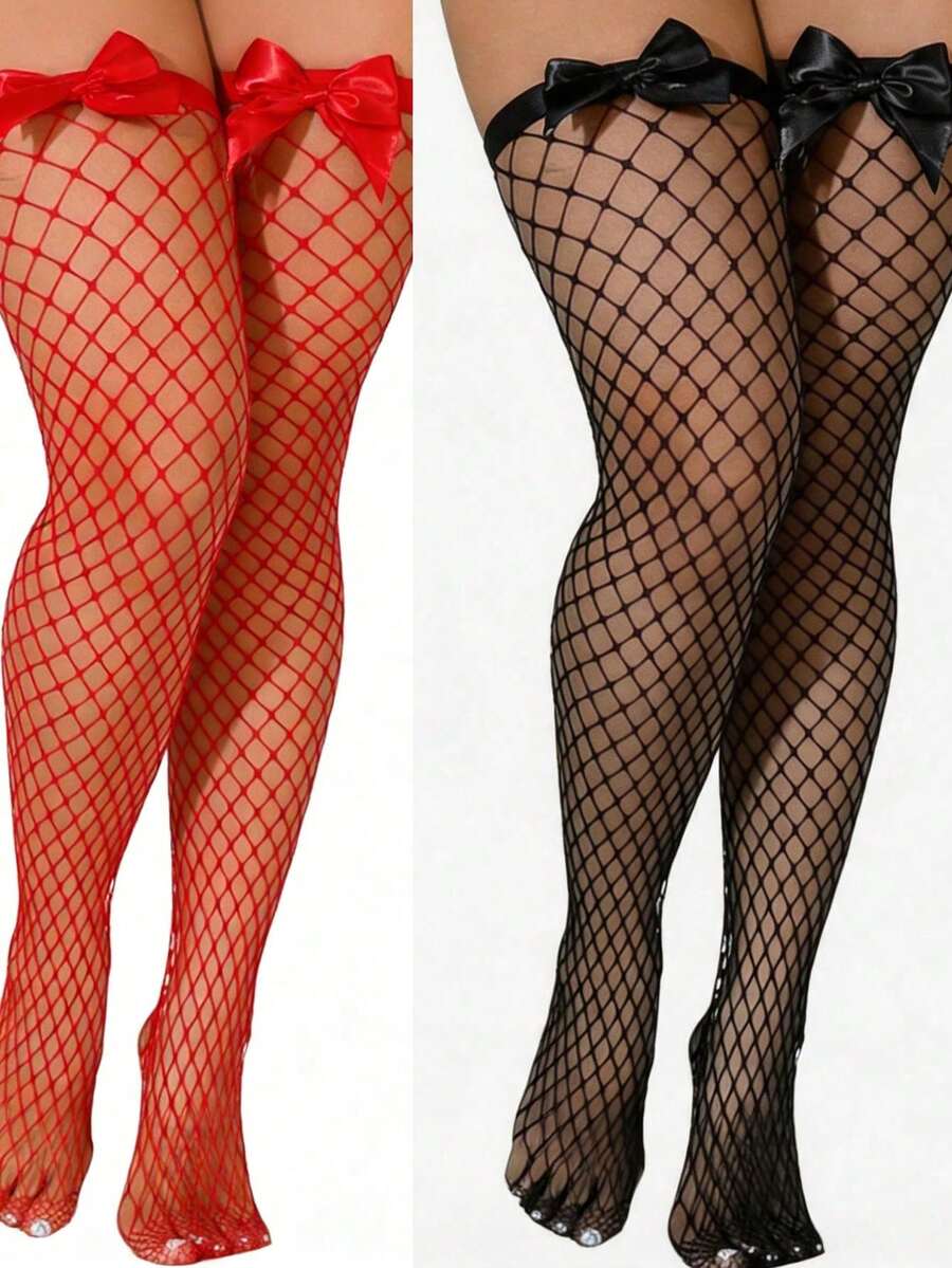 Bow Decor Fishnet Thigh High S - огляд і ціна Fishnet Stocking Women