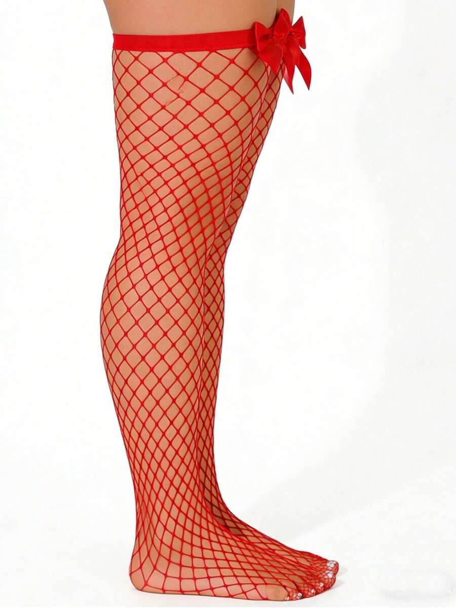 Bow Decor Fishnet Thigh High S - огляд і ціна Fishnet Stocking Women